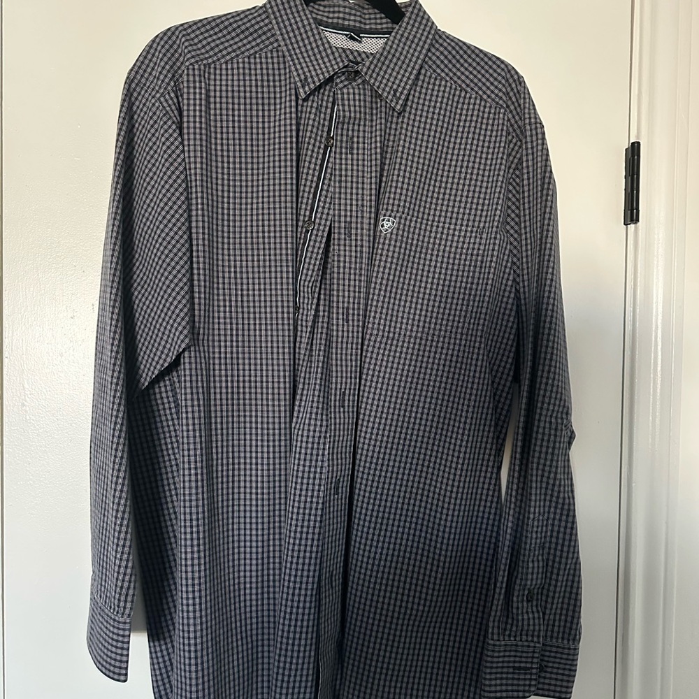 Ariat Men's Black and White Gingham Shirt